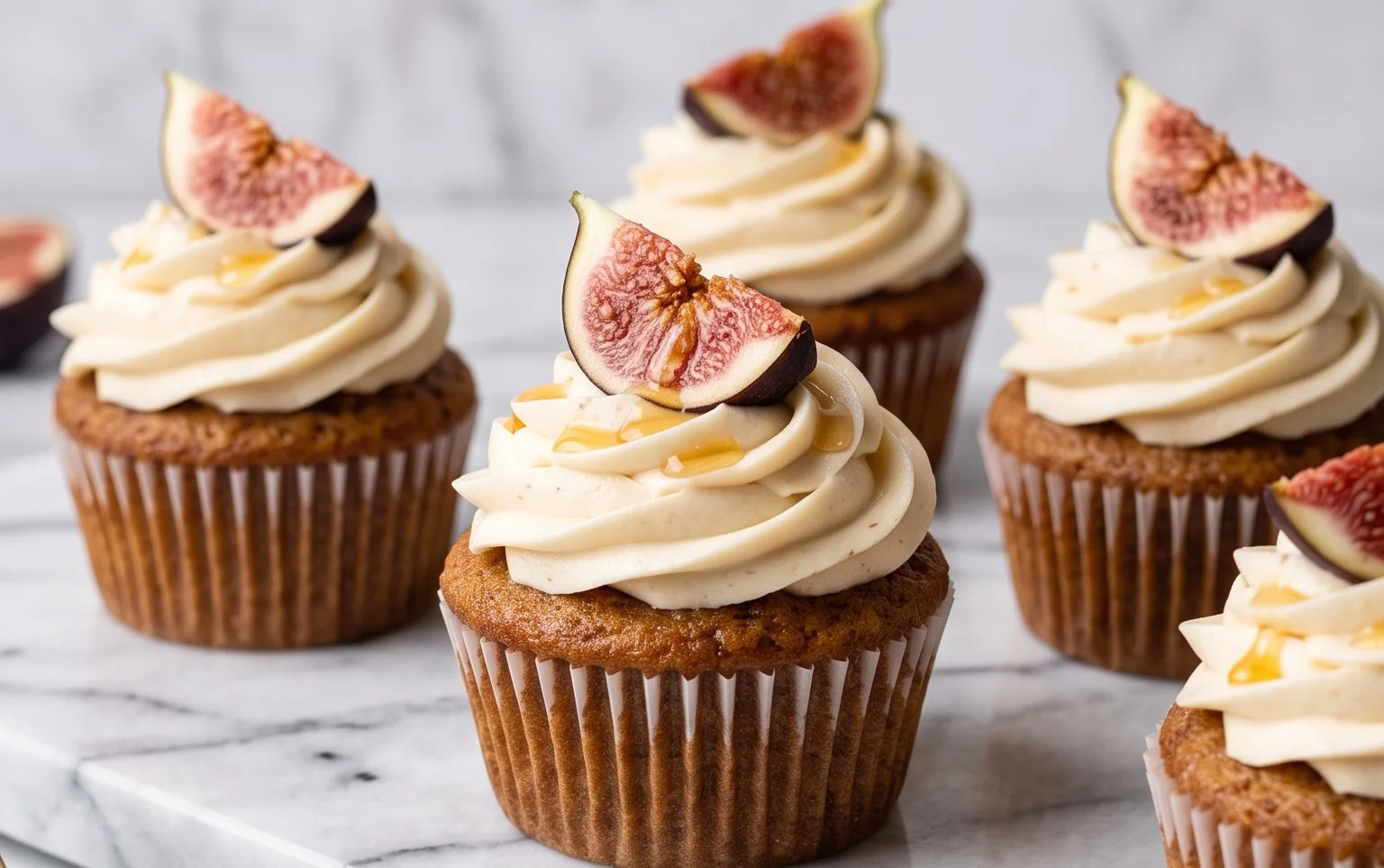Fig Cupcakes with Honey Cream Cheese Frosting