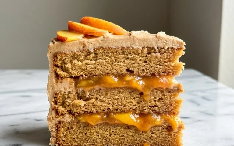 Brown Sugar Layer Cake with Peach Filling
