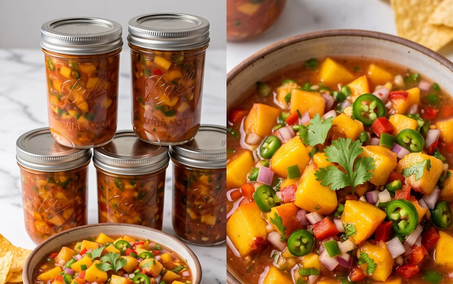 Sweet & Spicy Peach Salsa Canning Recipe