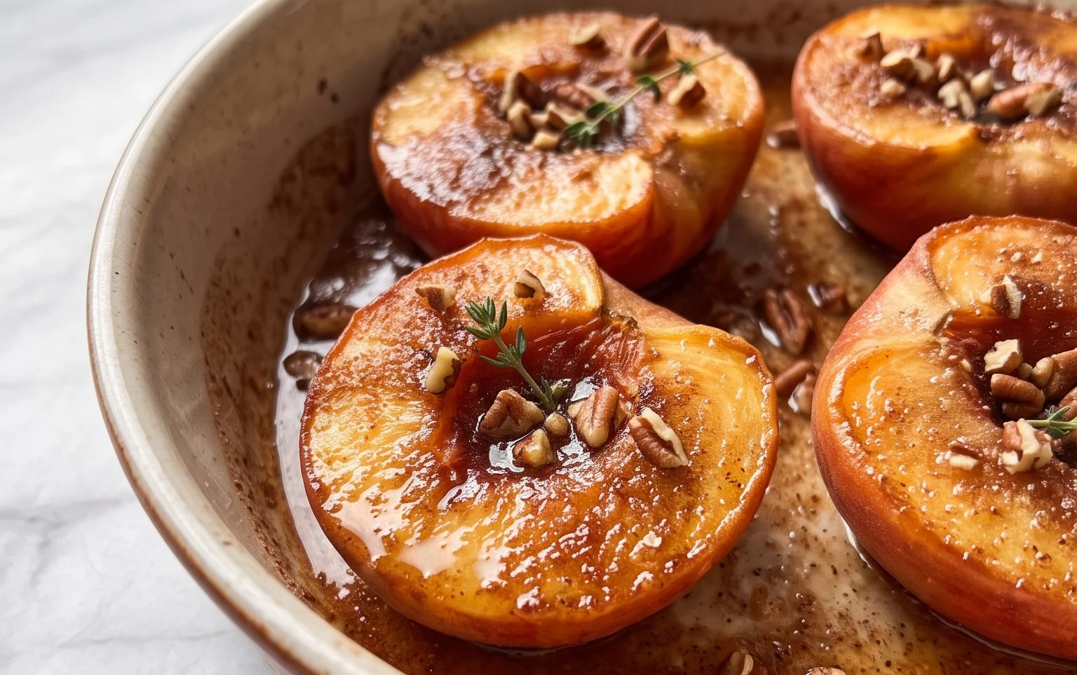 Cinnamon Sugar Baked Peaches