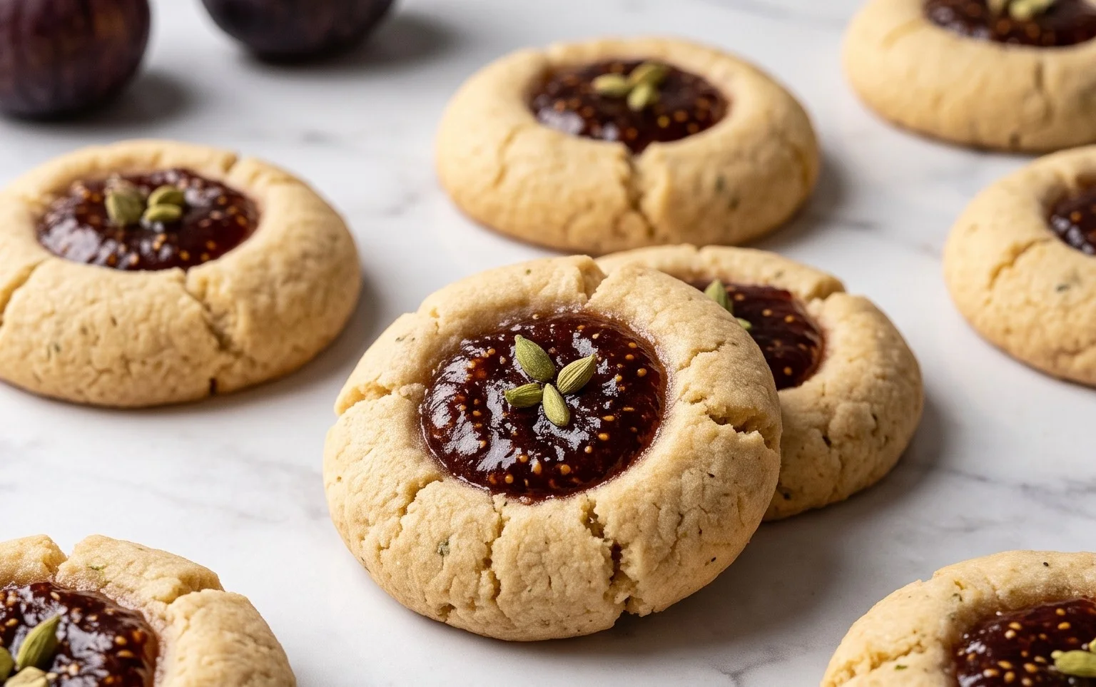 Cardamom Fig Thumbprint Cookies
