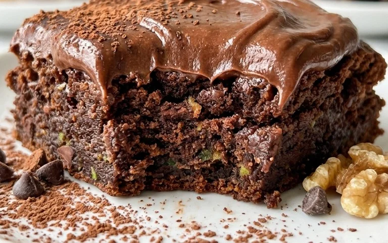 Zucchini Brownies with 1 minute Frosting!