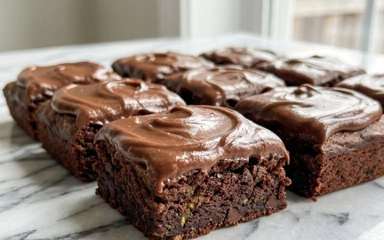 Zucchini Brownies with 1 minute Frosting!