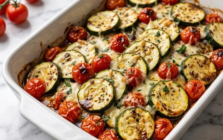 Balsamic Zucchini Tomato Bake